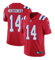 Men's Nike New England Patriots #14 Ty Montgomery Red Alternate Stitched NFL Vapor Untouchable Limited Jersey