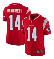 Men's Nike New England Patriots #14 Ty Montgomery Red Stitched NFL Limited Inverted Legend Jersey