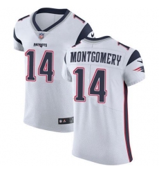 Men's Nike New England Patriots #14 Ty Montgomery White Stitched NFL Vapor Untouchable Elite Jersey