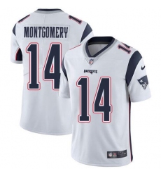 Men's Nike New England Patriots #14 Ty Montgomery White Stitched NFL Vapor Untouchable Limited Jersey