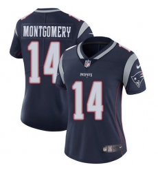 Women's Nike New England Patriots #14 Ty Montgomery Navy Blue Team Color Stitched NFL Vapor Untouchable Limited Jersey