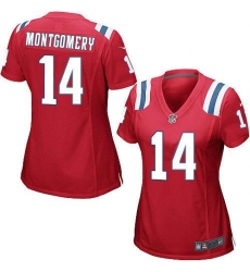 Women's Nike New England Patriots #14 Ty Montgomery Red Alternate Stitched NFL Elite Jersey