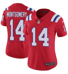 Women's Nike New England Patriots #14 Ty Montgomery Red Alternate Stitched NFL Vapor Untouchable Limited Jersey