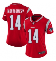 Women's Nike New England Patriots #14 Ty Montgomery Red Stitched NFL Limited Inverted Legend Jersey