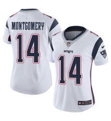 Women's Nike New England Patriots #14 Ty Montgomery White Stitched NFL Vapor Untouchable Limited Jersey