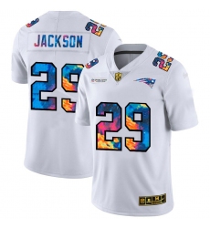 Unisex New England Patriots #29 J.C. Jackson White Nike Multi-Color 2020 NFL Crucial Catch Limited NFL Jersey