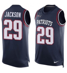 Unisex Nike New England Patriots #29 J.C. Jackson Navy Blue Team Color Stitched NFL Limited Tank Top Jersey