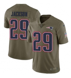 Unisex Nike New England Patriots #29 J.C. Jackson Olive Stitched NFL Limited 2017 Salute To Service Jersey