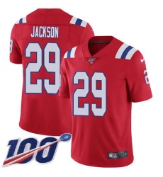 Unisex Nike New England Patriots #29 J.C. Jackson Red Alternate Stitched NFL 100th Season Vapor Limited Jersey