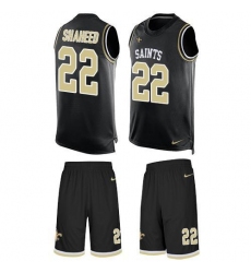 Men's Nike New Orleans Saints #22 Rashid Shaheed Black Team Color Stitched NFL Limited Tank Top Suit Jersey