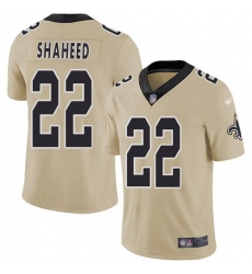 Men's Nike New Orleans Saints #22 Rashid Shaheed Gold Stitched NFL Limited Inverted Legend Jersey