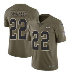 Men's Nike New Orleans Saints #22 Rashid Shaheed Olive Stitched NFL Limited 2017 Salute To Service Jersey