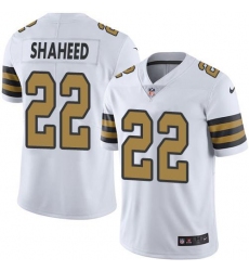 Men's Nike New Orleans Saints #22 Rashid Shaheed White Stitched NFL Limited Rush Jersey