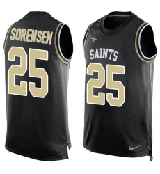 Men's Nike New Orleans Saints #25 Daniel Sorensen Black Team Color Stitched NFL Limited Tank Top Jersey