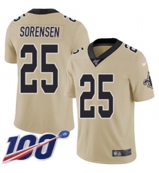 Men's Nike New Orleans Saints #25 Daniel Sorensen Gold Stitched NFL Limited Inverted Legend 100th Season Jersey