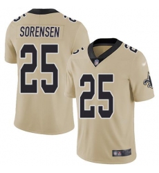 Men's Nike New Orleans Saints #25 Daniel Sorensen Gold Stitched NFL Limited Inverted Legend Jersey