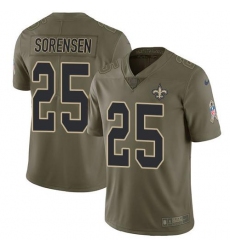 Men's Nike New Orleans Saints #25 Daniel Sorensen Olive Stitched NFL Limited 2017 Salute To Service Jersey