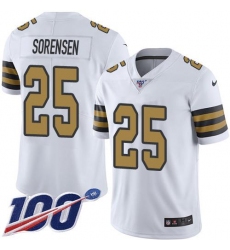 Men's Nike New Orleans Saints #25 Daniel Sorensen White Stitched NFL Limited Rush 100th Season Jersey