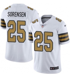 Men's Nike New Orleans Saints #25 Daniel Sorensen White Stitched NFL Limited Rush Jersey