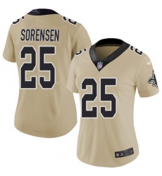 Women's Nike New Orleans Saints #25 Daniel Sorensen Gold Stitched NFL Limited Inverted Legend Jersey