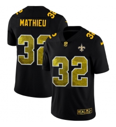 Men's New Orleans Saints #32 Tyrann Mathieu Black Nike Golden Sequin Vapor Limited NFL Jersey