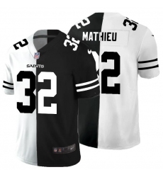 Men's New Orleans Saints #32 Tyrann Mathieu Black V White Peace Split Nike Vapor Untouchable Limited NFL Jersey