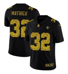 Men's New Orleans Saints #32 Tyrann Mathieu Nike Leopard Print Fashion Vapor Limited NFL Jersey Black