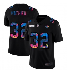 Men's New Orleans Saints #32 Tyrann Mathieu Nike Multi-Color Black 2020 NFL Crucial Catch Vapor Untouchable Limited Jersey