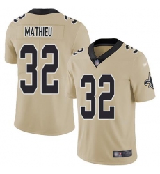 Men's Nike New Orleans Saints #32 Tyrann Mathieu Gold Stitched NFL Limited Inverted Legend Jersey