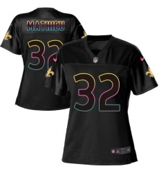 Women's Nike New Orleans Saints #32 Tyrann Mathieu Black NFL Fashion Game Jersey