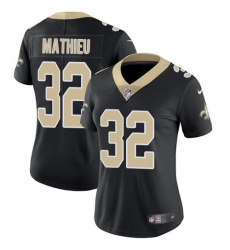 Women's Nike New Orleans Saints #32 Tyrann Mathieu Black Team Color Stitched NFL Vapor Untouchable Limited Jersey