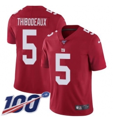 Men's Nike New York Giants #5 Kayvon Thibodeaux Red Alternate Stitched NFL 100th Season Vapor Limited Jersey