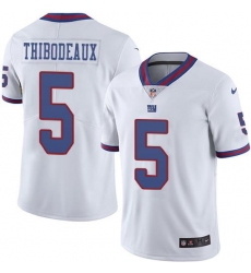 Men's Nike New York Giants #5 Kayvon Thibodeaux White Stitched NFL Limited Rush Jersey