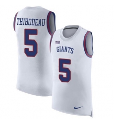 Men's Nike New York Giants #5 Kayvon Thibodeaux White Stitched NFL Limited Rush Tank Top Jersey