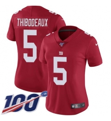 Women's Nike New York Giants #5 Kayvon Thibodeaux Red Alternate Stitched NFL 100th Season Vapor Limited Jersey