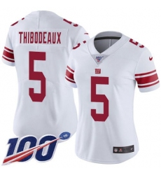 Women's Nike New York Giants #5 Kayvon Thibodeaux White Stitched NFL 100th Season Vapor Untouchable Limited Jersey