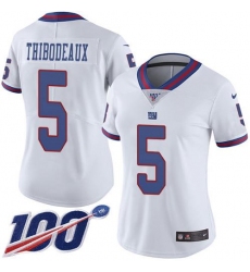 Women's Nike New York Giants #5 Kayvon Thibodeaux White Stitched NFL Limited Rush 100th Season Jersey