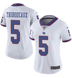 Women's Nike New York Giants #5 Kayvon Thibodeaux White Stitched NFL Limited Rush Jersey