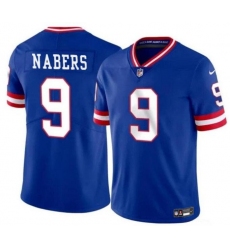 Unisex New York Giants #9 Malik Nabers Royal Vapor Untouchable Throwback Limited Football Jersey