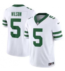 Unisex New York Jets #5 Garrett Wilson Nike Legacy White Vapor F.U.S.E. Limited Jersey