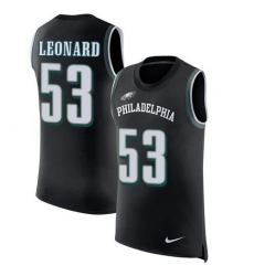 Men's Nike Philadelphia Eagles #53 Shaquille Leonard Black Alternate Stitched NFL Limited Rush Tank Top Jersey