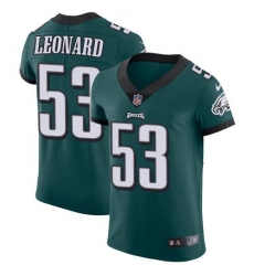 Men's Nike Philadelphia Eagles #53 Shaquille Leonard Green Team Color Stitched NFL Vapor Untouchable Elite Jersey