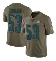 Men's Nike Philadelphia Eagles #53 Shaquille Leonard Olive Stitched NFL Limited 2017 Salute To Service Jersey