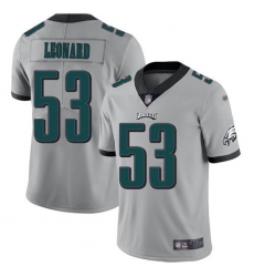 Men's Nike Philadelphia Eagles #53 Shaquille Leonard Silver Stitched NFL Limited Inverted Legend Jersey