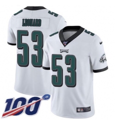 Men's Nike Philadelphia Eagles #53 Shaquille Leonard White Stitched NFL 100th Season Vapor Untouchable Limited Jersey