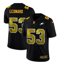 Men's Philadelphia Eagles #53 Shaquille Leonard Black Nike Golden Sequin Vapor Limited NFL Jersey