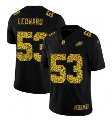 Men's Philadelphia Eagles #53 Shaquille Leonard Nike Leopard Print Fashion Vapor Limited NFL Jersey Black