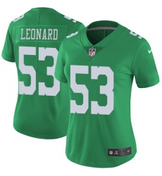 Women's Nike Philadelphia Eagles #53 Shaquille Leonard Green Stitched NFL Limited Rush Jersey