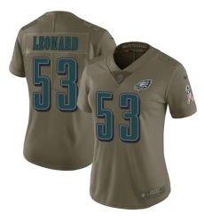 Women's Nike Philadelphia Eagles #53 Shaquille Leonard Olive Stitched NFL Limited 2017 Salute To Service Jersey