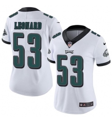 Women's Nike Philadelphia Eagles #53 Shaquille Leonard White Stitched NFL Vapor Untouchable Limited Jersey